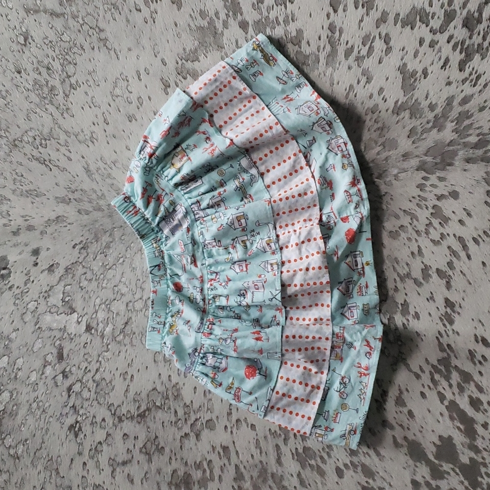 Hannah Kate Elastic Waist Novelty Printed Skirt Sz7